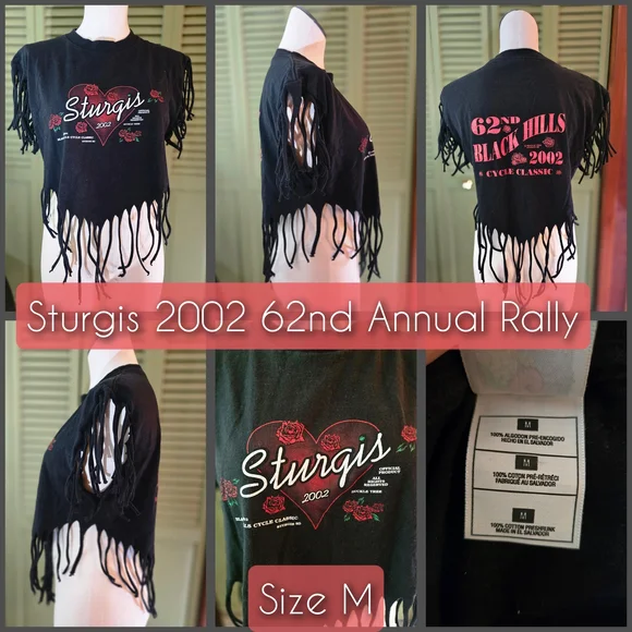 Sturgis 2002 62nd Annual Rally Fringe Tshirt - Picture 1 of 1